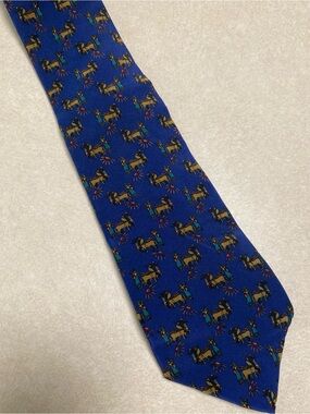 Liberty of London Silk Tie Men’s OS Blue Horse Pattern Men’s Workwear